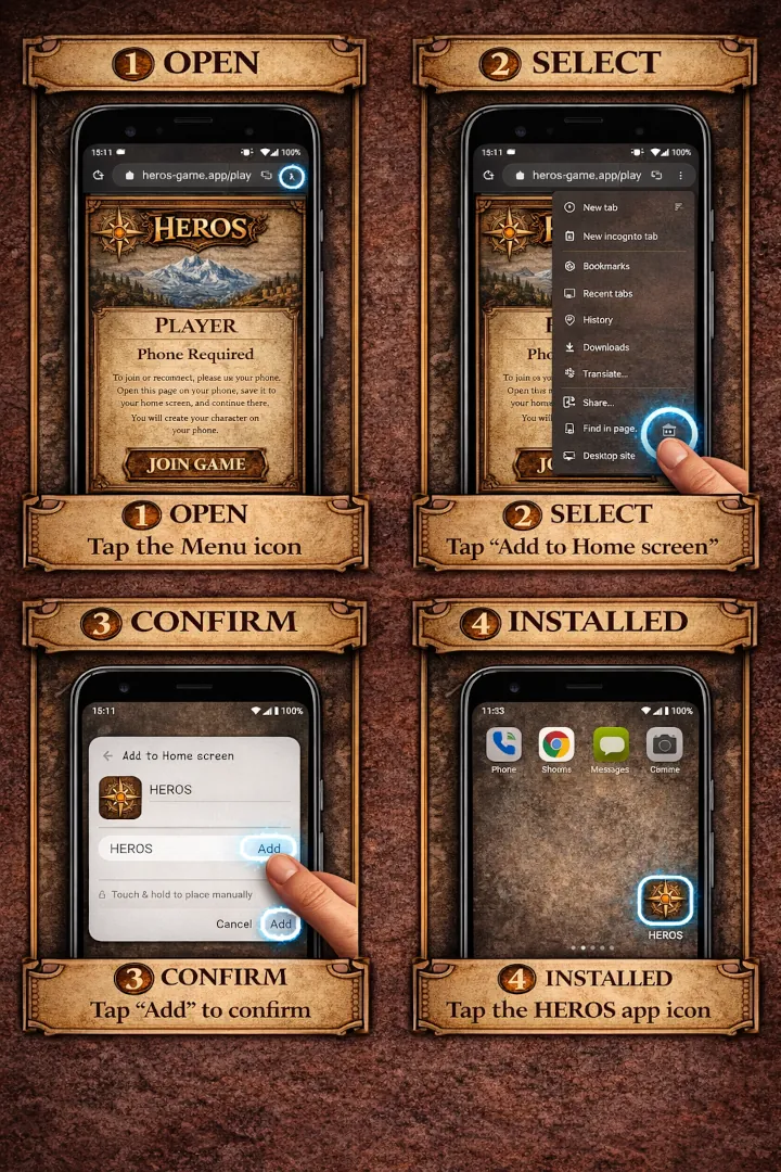 How to install Heros on Android